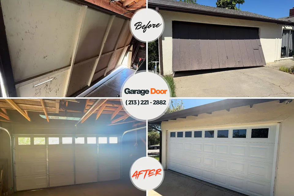 Before and after: garage door repair Upper Saddle River, NJ
